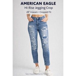American Eagle Jeans Womens 0 Dark Wash Hi-Rise Jegging Crop Super Stretch Y2K